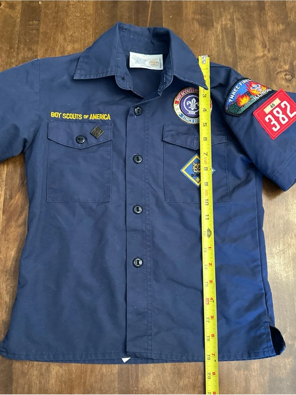 Boy Scouts Uniform Youth Small Blue Patches Pin Costume Play Outdoors Hiking